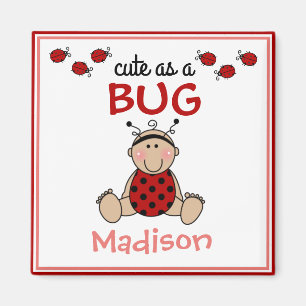 Personalised Cute as a Bug-Ladybug Magnet
