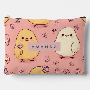 Personalised Cute Baby Chicks Pattern Accessory Pouch