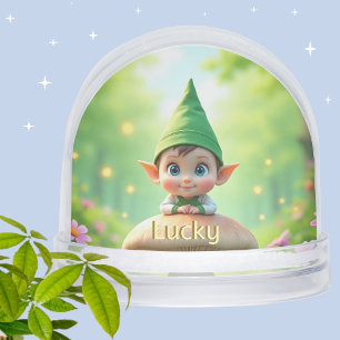 Personalised Cute Baby Elf Snow Globe 