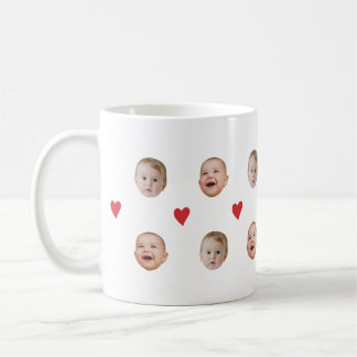 Personalised Cute Baby Face 2 Photos Mug