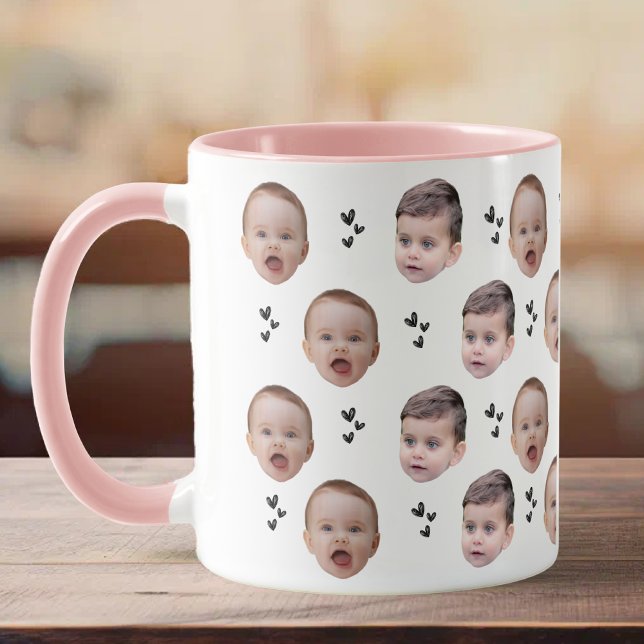Personalised Cute Baby Face 2 Photos Mug (Creator Uploaded)