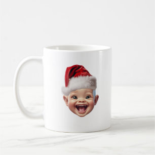 Personalised Cute Baby Face Photo Funny Christmas Coffee Mug