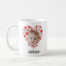 Personalised Cute Baby Face With Heart Pattern