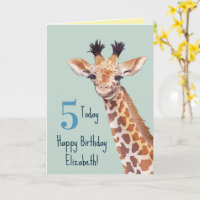 Personalised Cute Baby Giraffe Birthday 