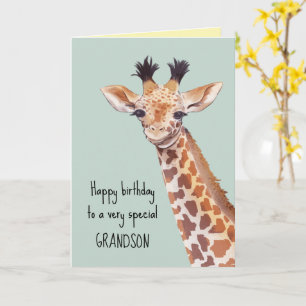 Personalised Cute Baby Giraffe Birthday  Card