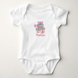 Personalised Cute Baby Hippo   Bodysuit