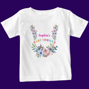 Personalised Cute Baby Shower Floral Pattern T-Shirt