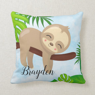 Personalised Cute Baby Sloth Pillow #3