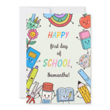 Personalised Cute Back To School Card For Kids