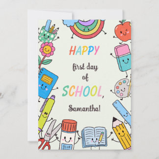 Personalised Cute Back To School Card For Kids