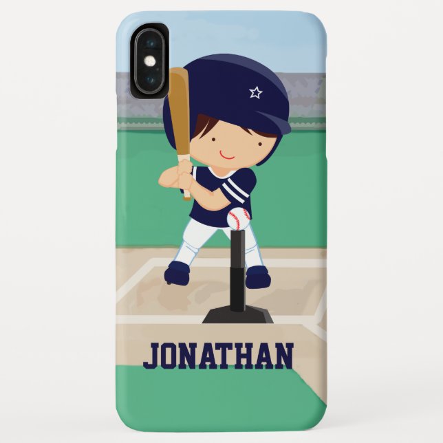 Personalised Cute Baseball cartoon player Case-Mate iPhone Case (Back)