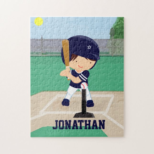 Personalised Cute Baseball cartoon player Jigsaw Puzzle (Vertical)