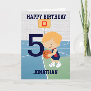 Personalised Cute basketball Birthday Card
