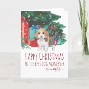 Personalised Cute Beagle Puppy Christmas Holiday Card