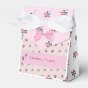 Personalised Cute Bear and Balloons Favour Box