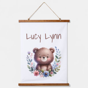 Personalised Cute Bear Cub Nursery Wall Art