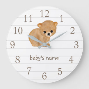 Personalised Cute Bear Nursery Wall Clock