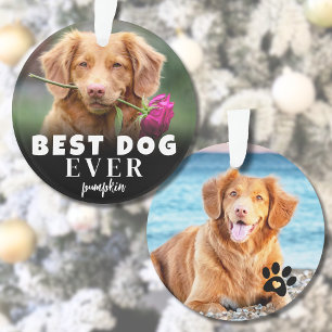 Personalised Cute Best Dog Photo Ornament