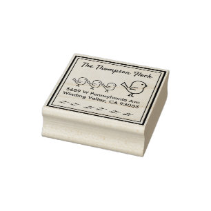 Personalised Cute Birds Rubber Stamp
