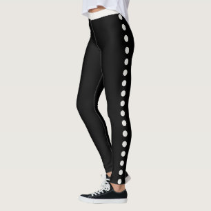Personalised Cute Black Neutral Polka Dot Pattern Leggings