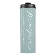 Personalised Cute Blue Mama Script Thermal Tumbler