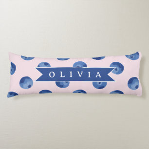 Personalised Cute Blueberry Watercolor Gift Name Body Cushion