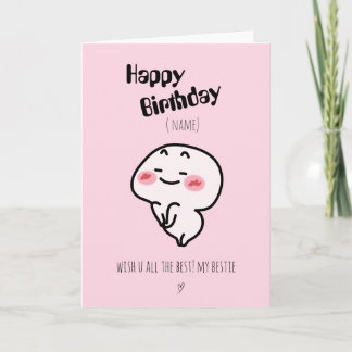 Personalised Cute blushing Birthday Card