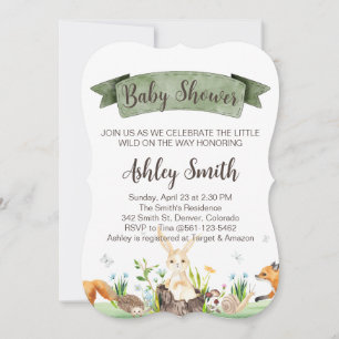 Personalised Cute Boho Woodland Baby Shower Invite