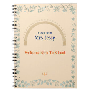 Personalised Cute Botanical Teacher Notebook