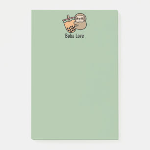 Personalised Cute Bubble Tea & Sloth Post-it Notes