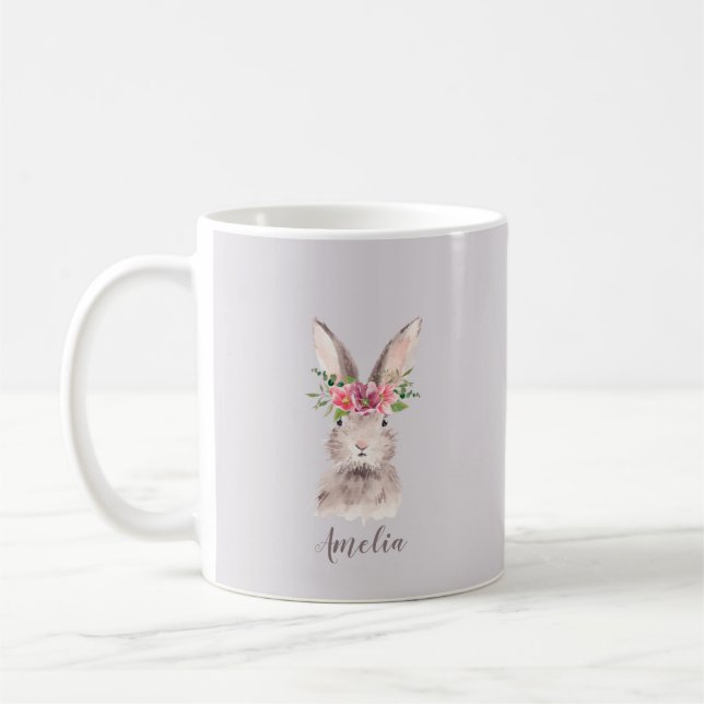 Personalised Cute Bunny Coffee Mug (Left)