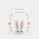 Personalised Cute Bunny Fleece Blanket