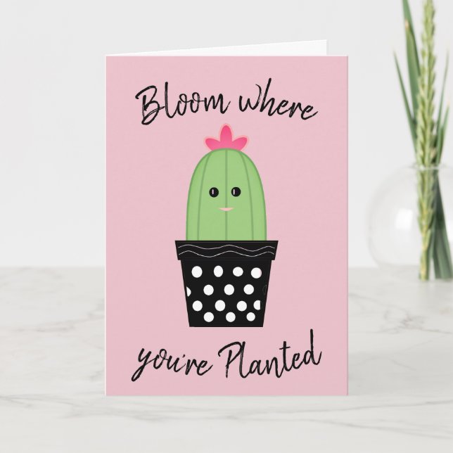 Personalised Cute Cactus Greeting Card (Front)