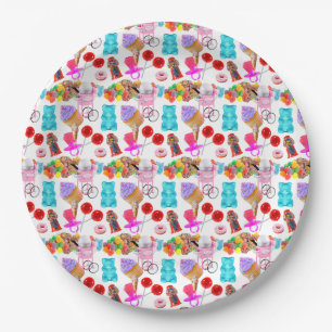 Personalised Cute Candy  Paper Plate