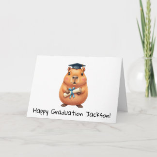 Personalised Cute Capybara Graduation  Card