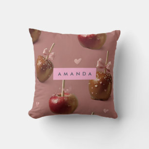 Personalised Cute Caramel Apple Pattern Cushion