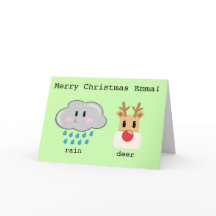 Personalised cute cartoon christmas reindeer