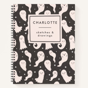 Personalised Cute Cartoon Halloween Spooky Ghost  Notebook