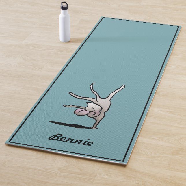 Personalised Cute Cartoon Handstand Mouse Yoga Mat (In Situ)