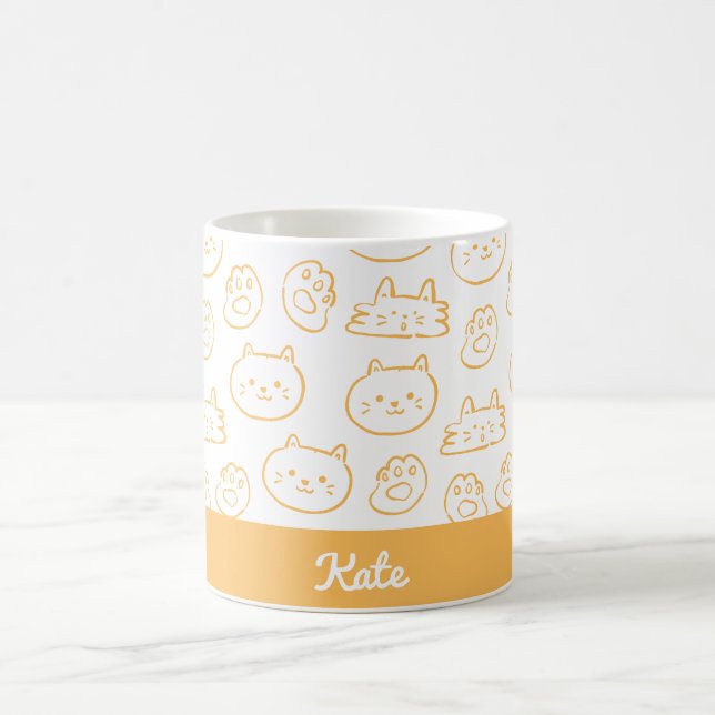 Personalised cute cat coffee mug (Center)