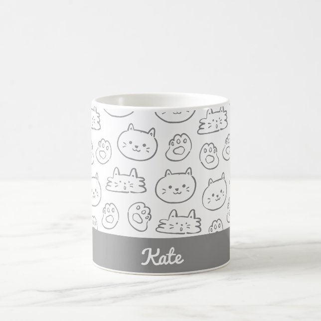 Personalised cute cat coffee mug (Center)
