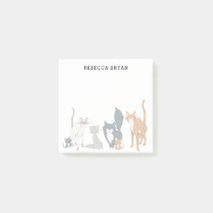 Personalised Cute Cat Gang Post-it Notes