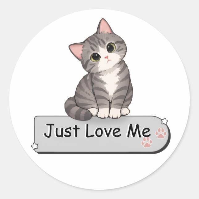 Personalised Cute Cat Sticker (Front)