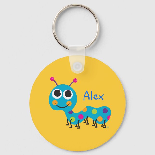 Personalised Cute Caterpillar Keychain (Front)