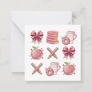 Personalised Cute Chic Pink Teacher School Card