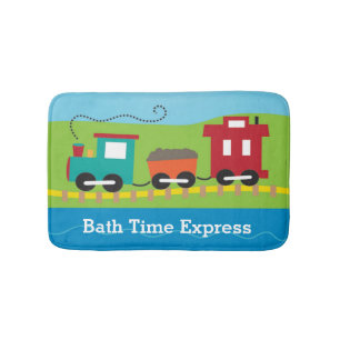 Personalised Cute Choo Choo Train Bath Mat