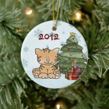 Personalised Cute Christmas Cat Ornament