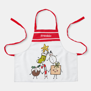 Personalised Cute Christmas Characters Apron