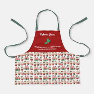 Personalised Cute Christmas Cupcakes Kid's Apron