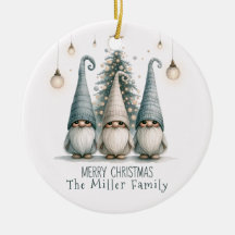 Personalised Cute Christmas Gnome Family Holiday